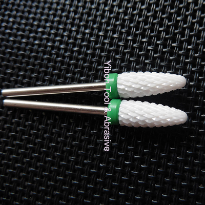 Flame Shape Green color 3/32" Shank Ceramic Nail Polishing bur for Art Manicure